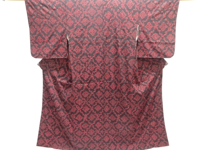 JAPANESE KIMONO / ANTIQUE KIMONO / SILK / MON KINSHA / FLORAL SARASA